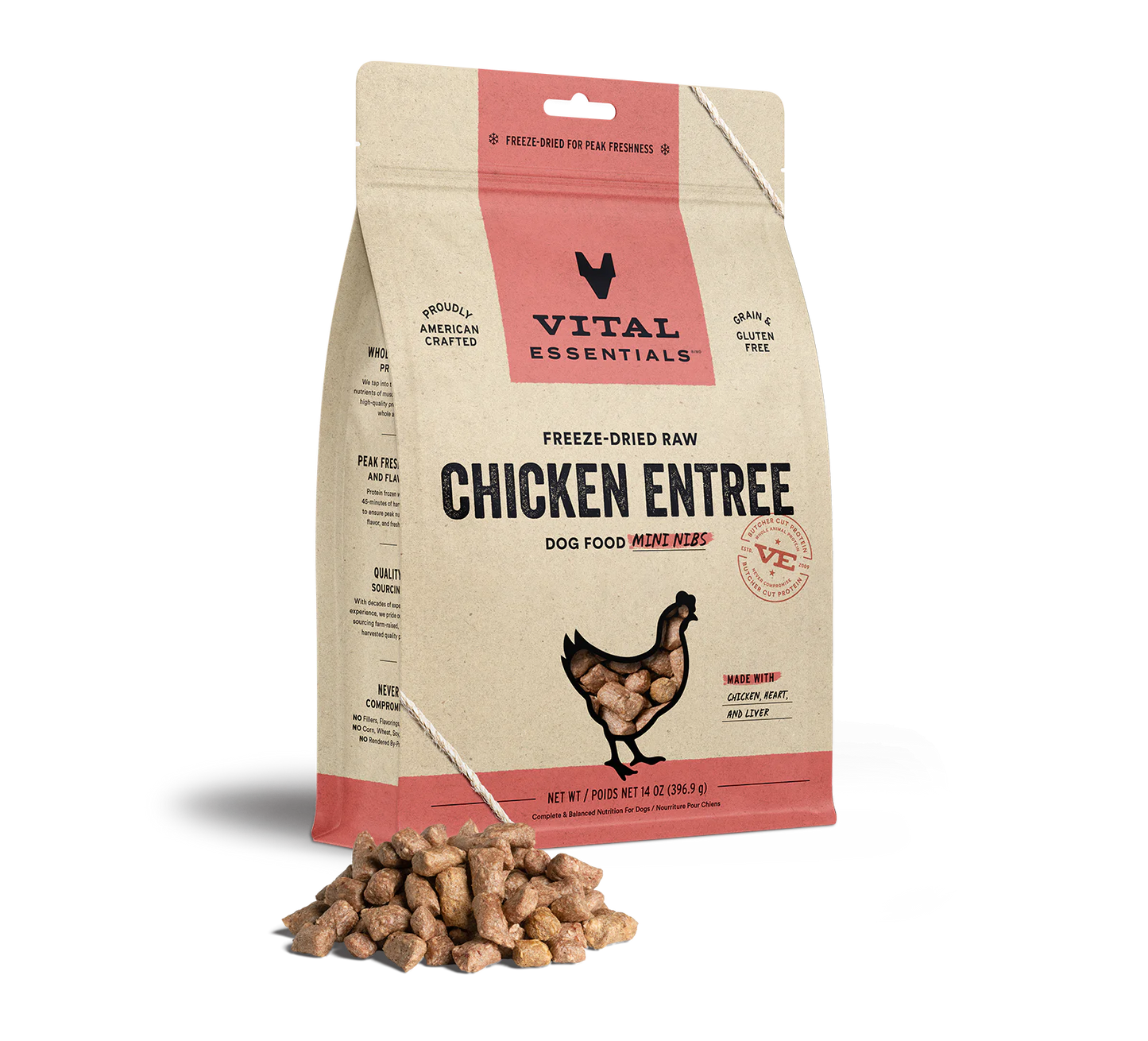 Vital Essentials - Freeze Dried Raw Dog Food - Chicken Mini Nibs