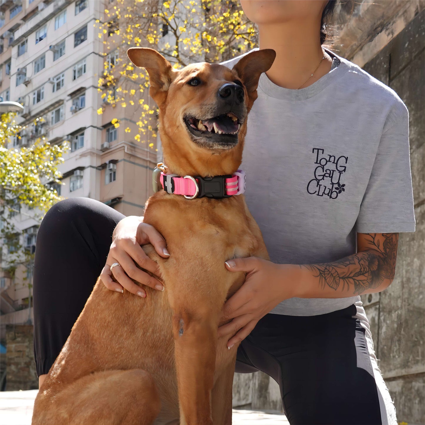 “Tong Gau Club” Embroidered Crop Tee