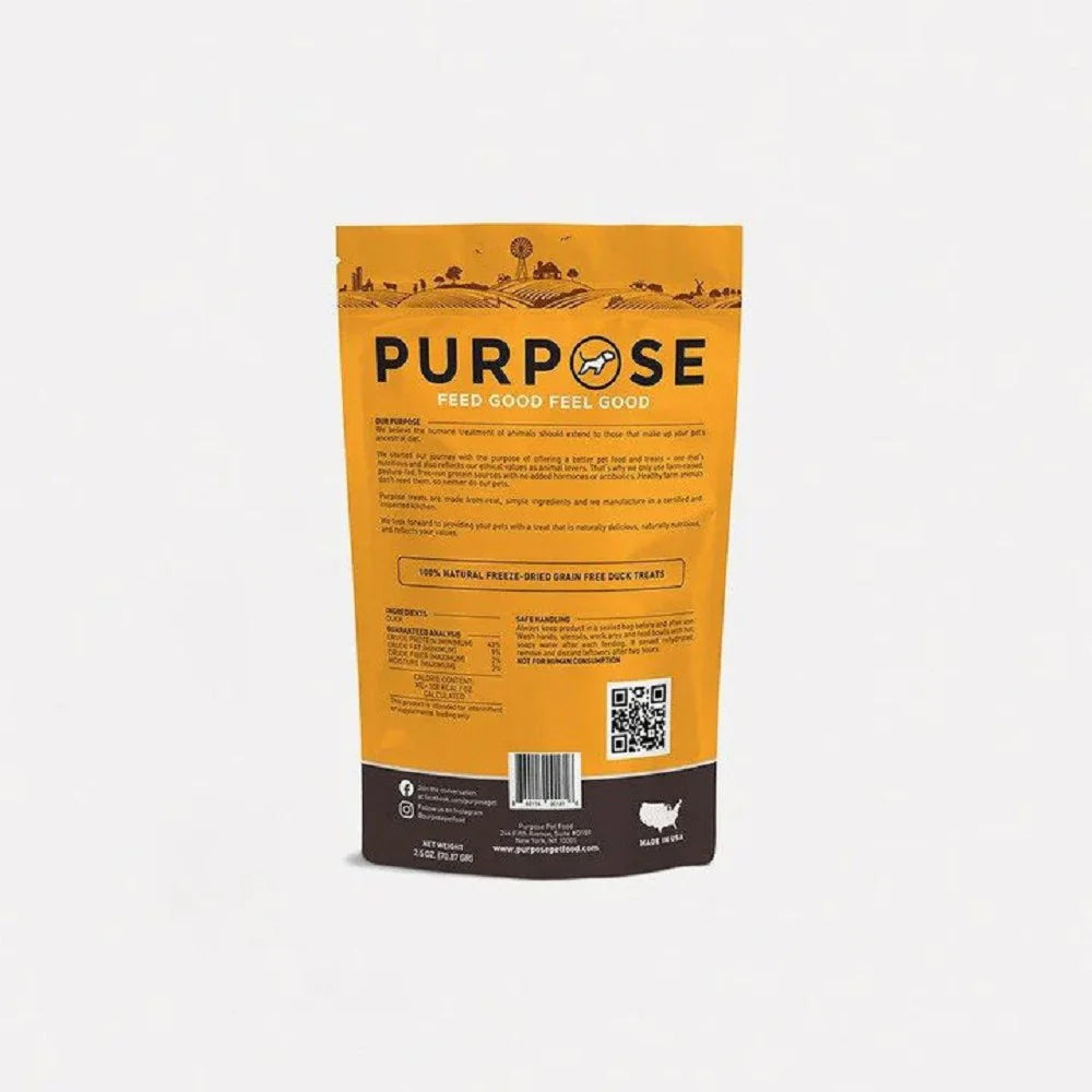 Purpose - Freeze Dried Duck Bites Treats for Dogs & Cats