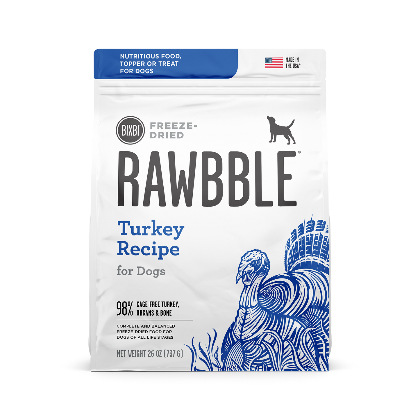 RAWBBLE® Freeze Dried Dog Food – Turkey Recipe