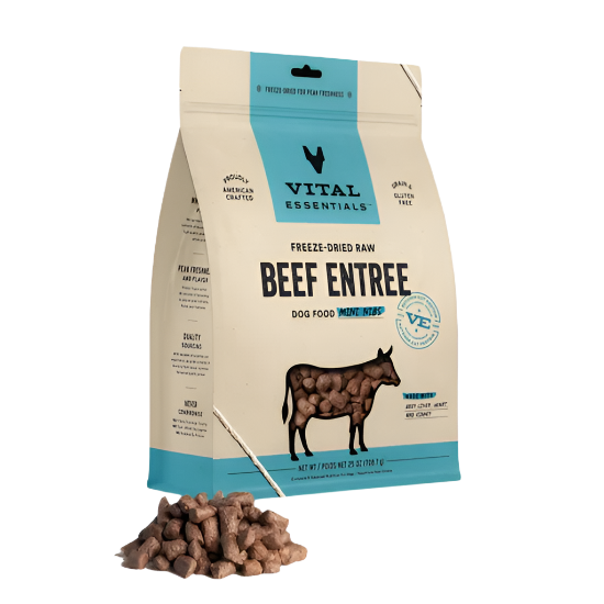 Vital Essentials - Freeze Dried Raw Dog Food - Beef Mini Nibs