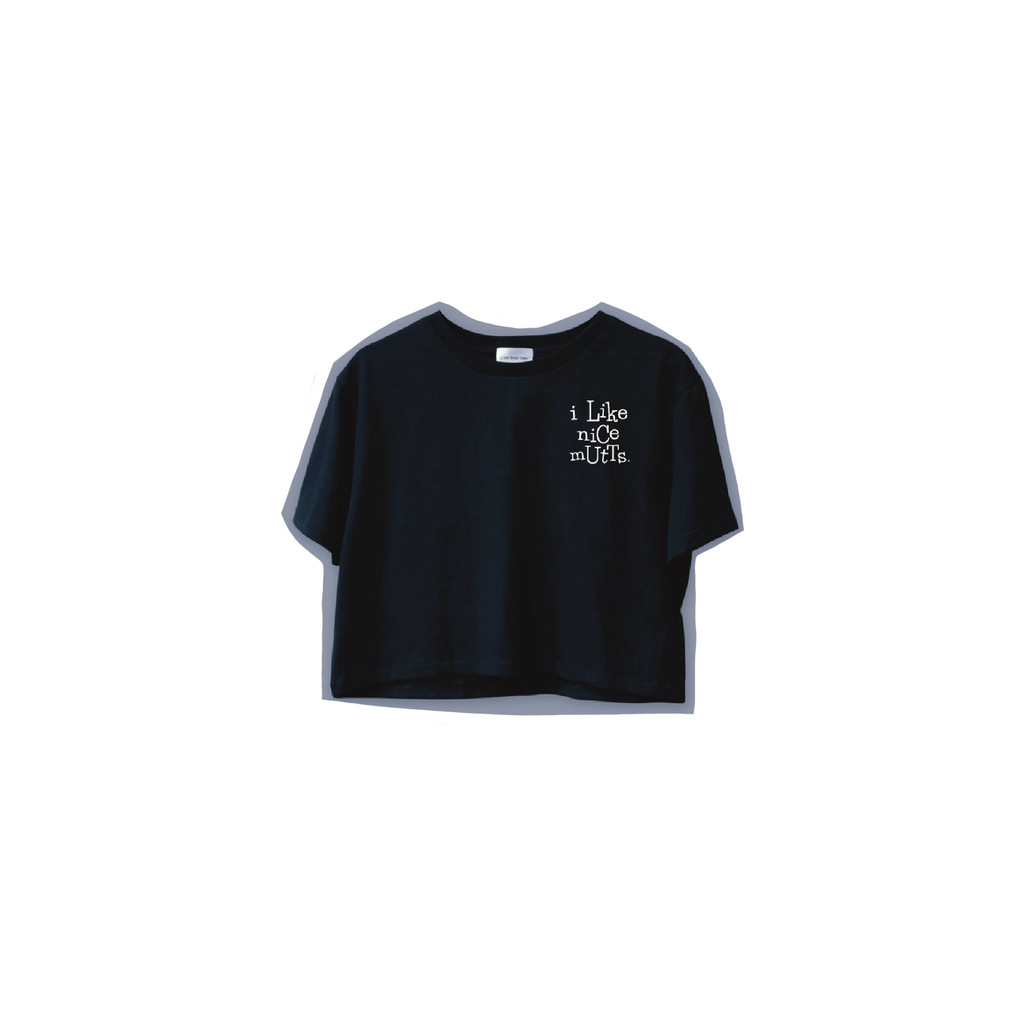 “I Like Nice Mutts” Embroidered Crop Tee
