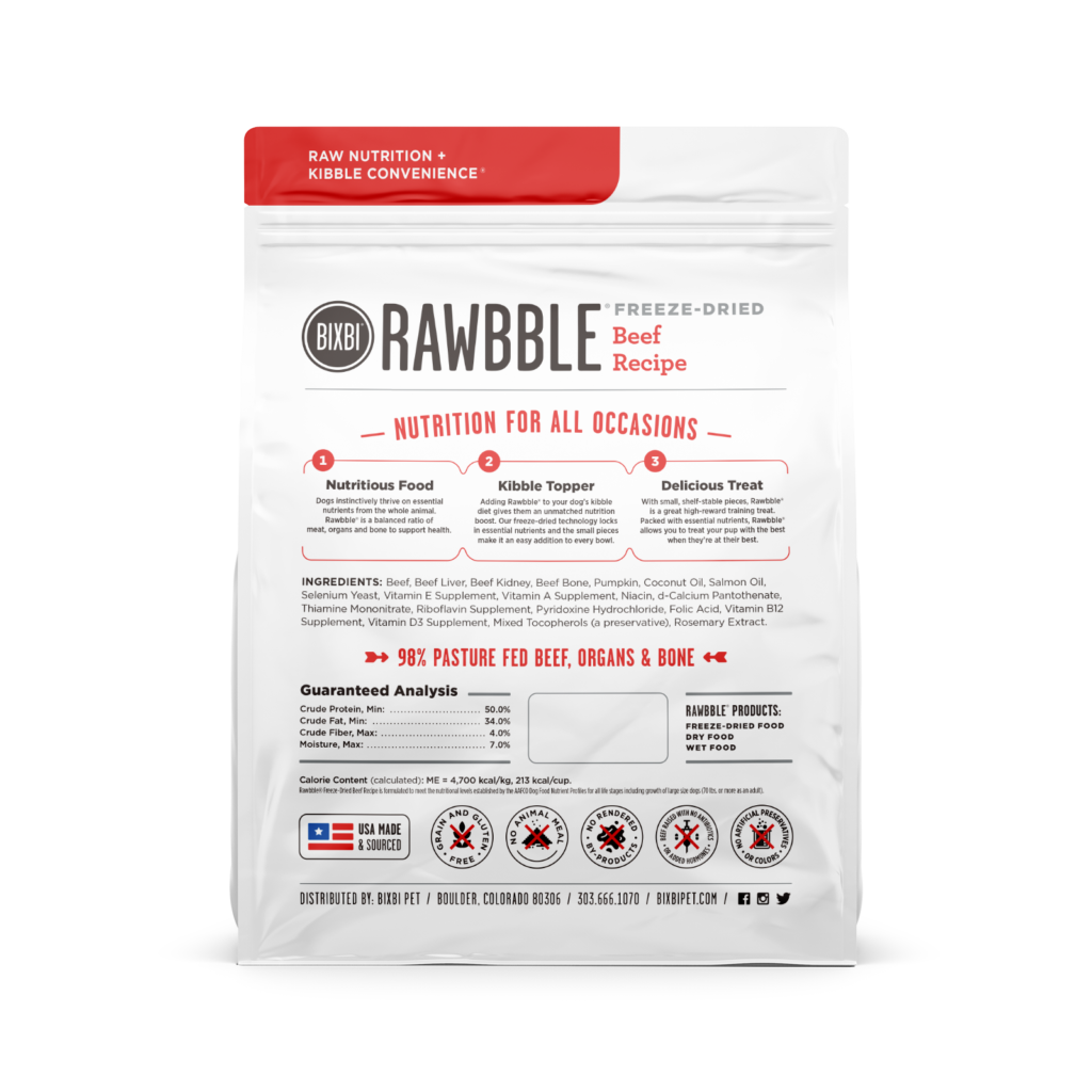 RAWBBLE® Freeze Dried Dog Food – Beef Recipe