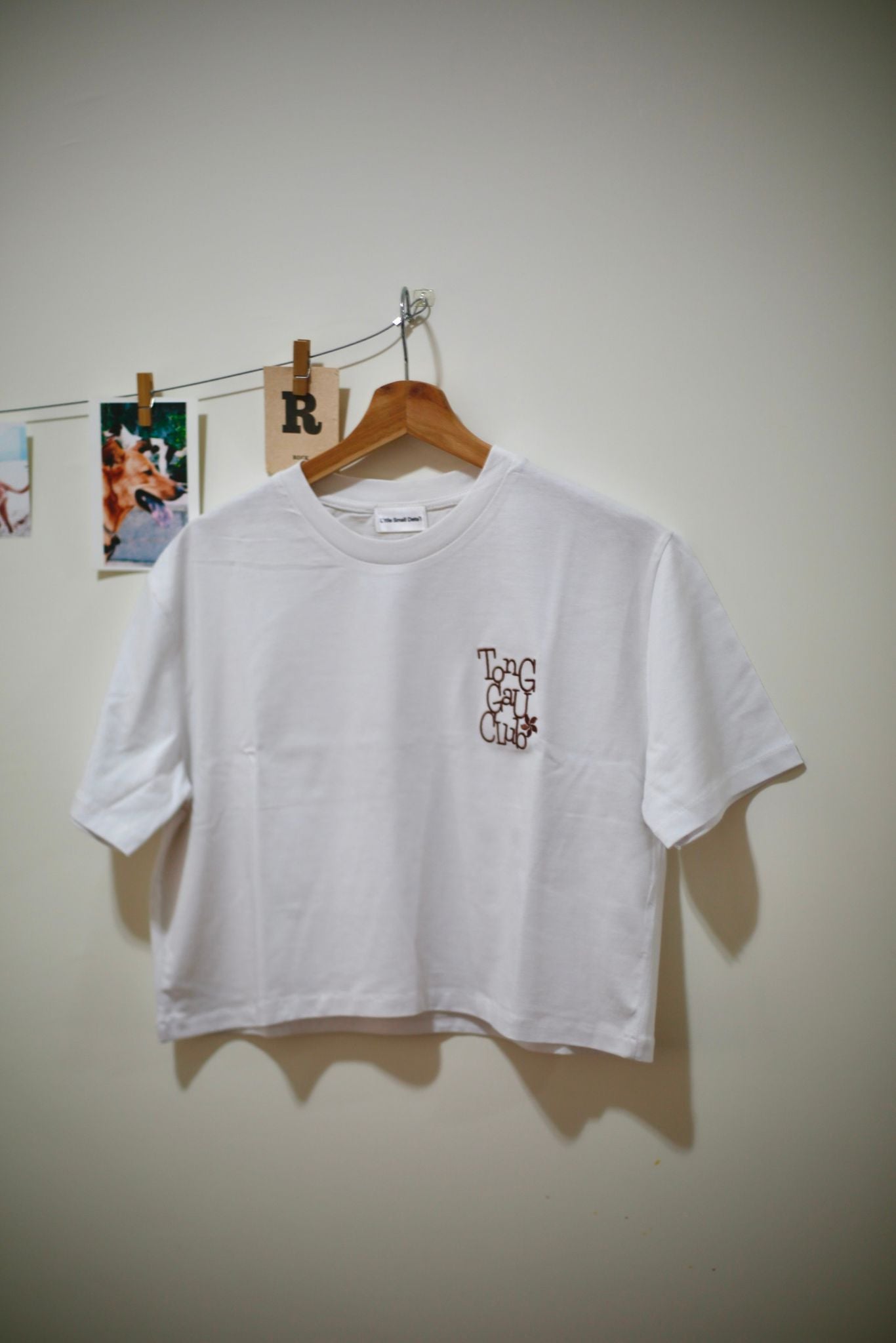 “Tong Gau Club” Embroidered Crop Tee