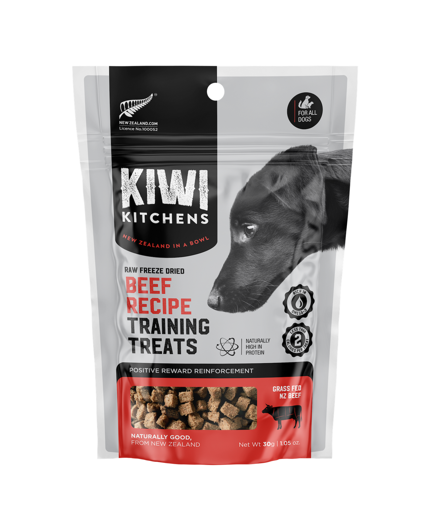 Kiwi Kitchens Raw Freeze Dried Dog Training Treats - Beef Recipe