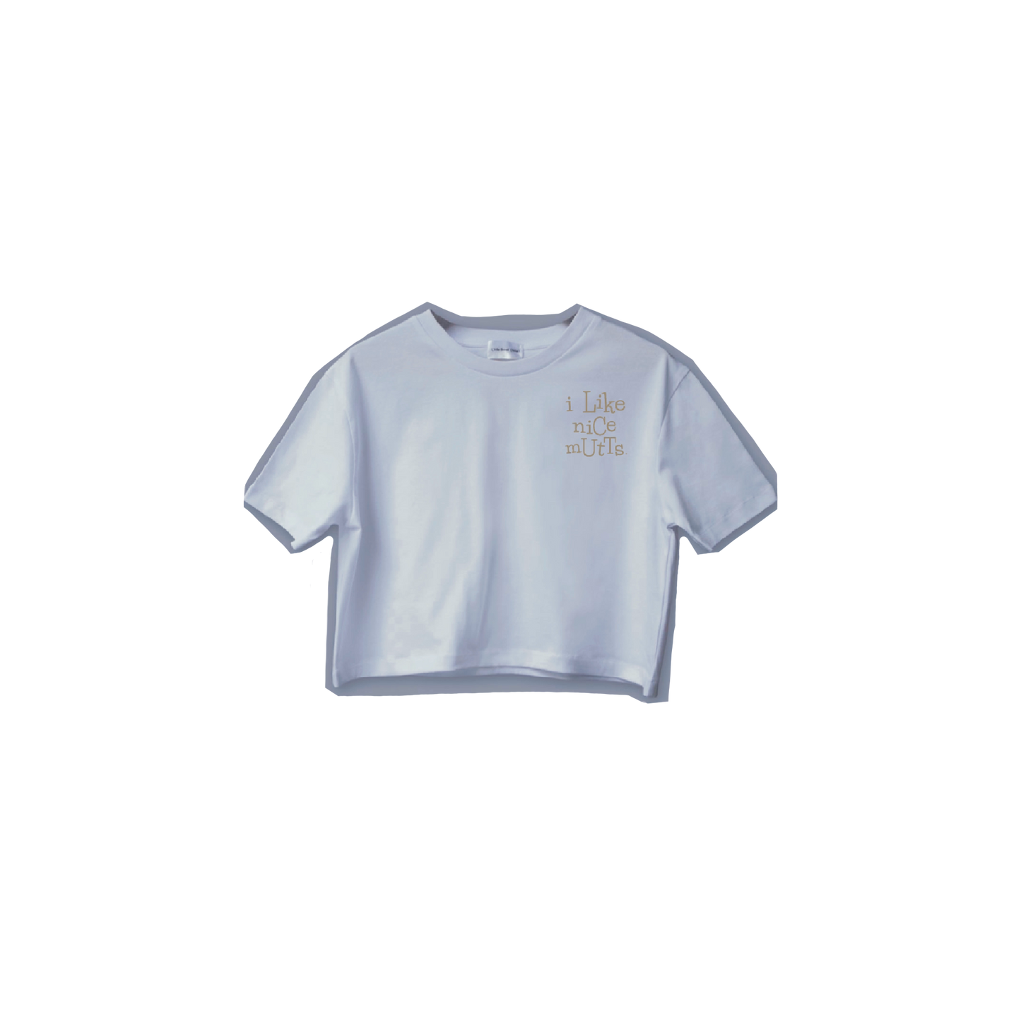 “I Like Nice Mutts” Embroidered Crop Tee
