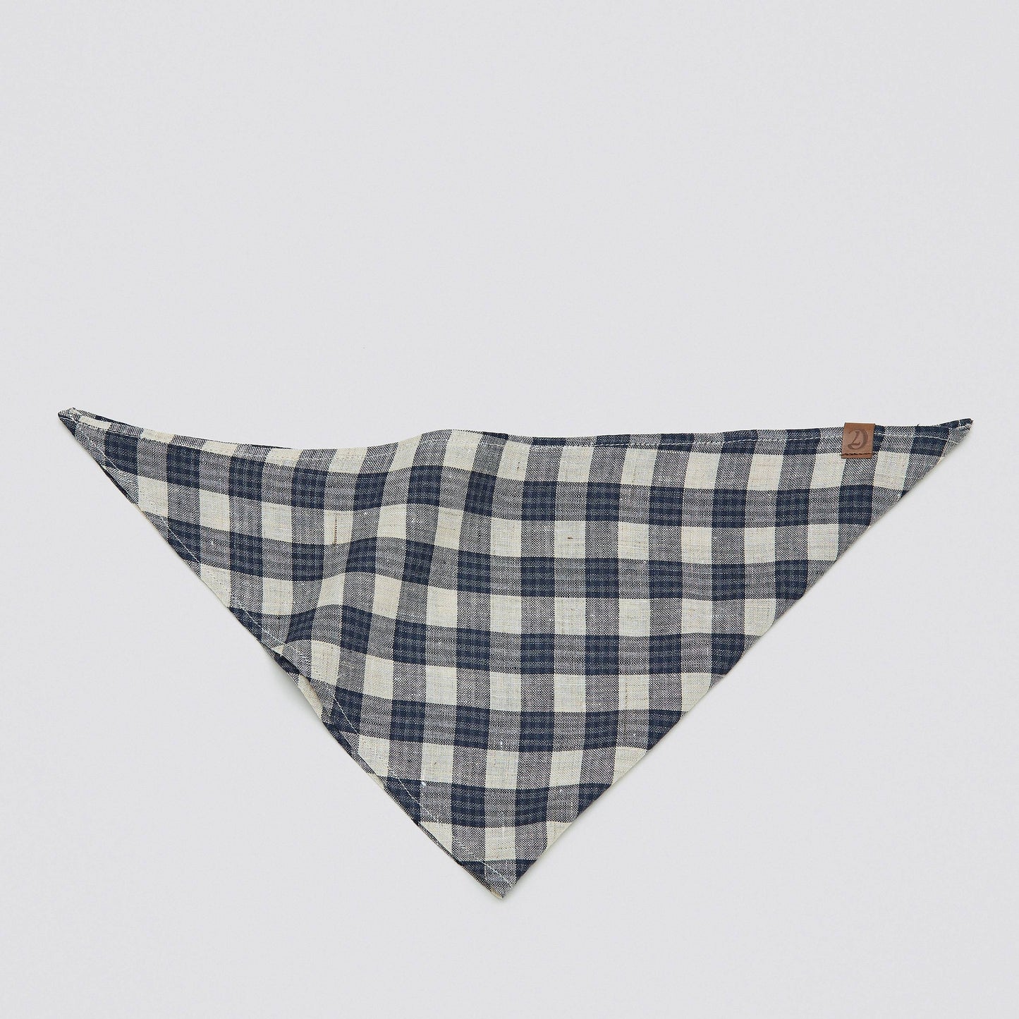 Dog Bandana Check Dark Blue - Beige