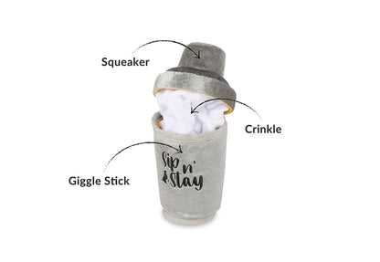 Dog Plush Toy - Barktender - Cocktail Shaker
