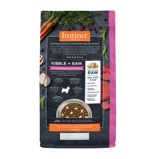 Instinct - Dog Kibble with Freeze Dried - Raw Boost Real Beef Grain-free Recipe for Small Breed Dogs