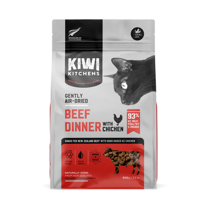 Kiwi Kitchens Gently Air-Dried Cat Food - Beef With Chicken
