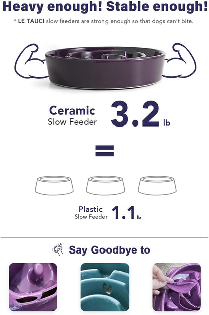 Ceramic Slow Feeder - Purple Maze