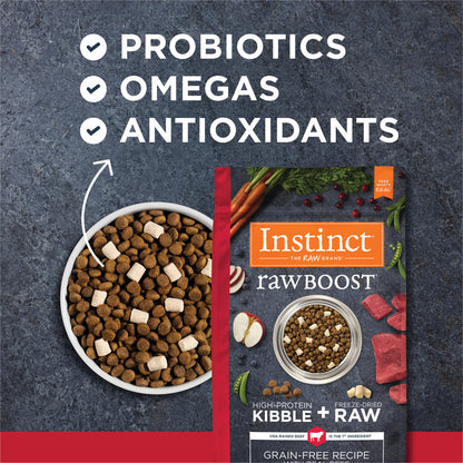 Instinct - Dog Kibble with Freeze Dried - Raw Boost Real Beef Grain-free Recipe