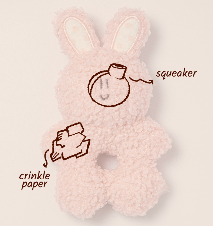 BonBon Green Furry Friends Rattle Toy