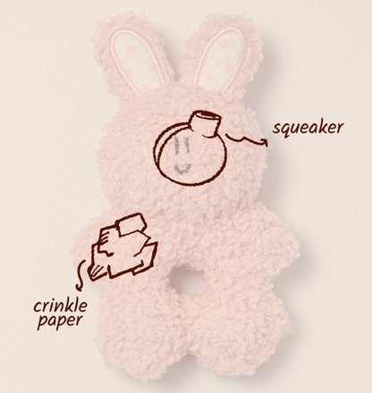 BonBon Green Furry Friends Rattle Toy