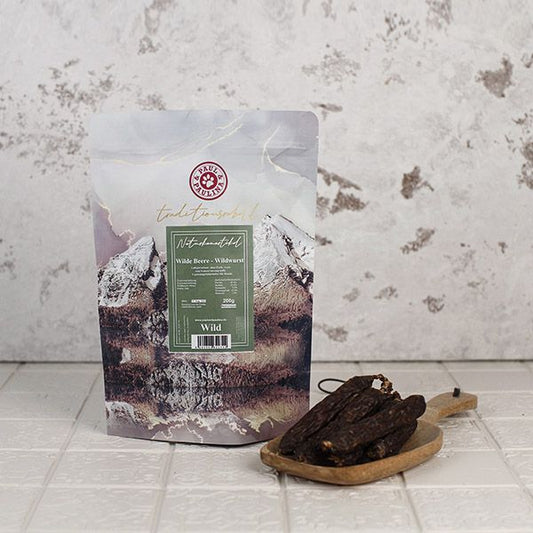 "Venison Berry" - Air-dried Venison Sausage with Mint and Coconut