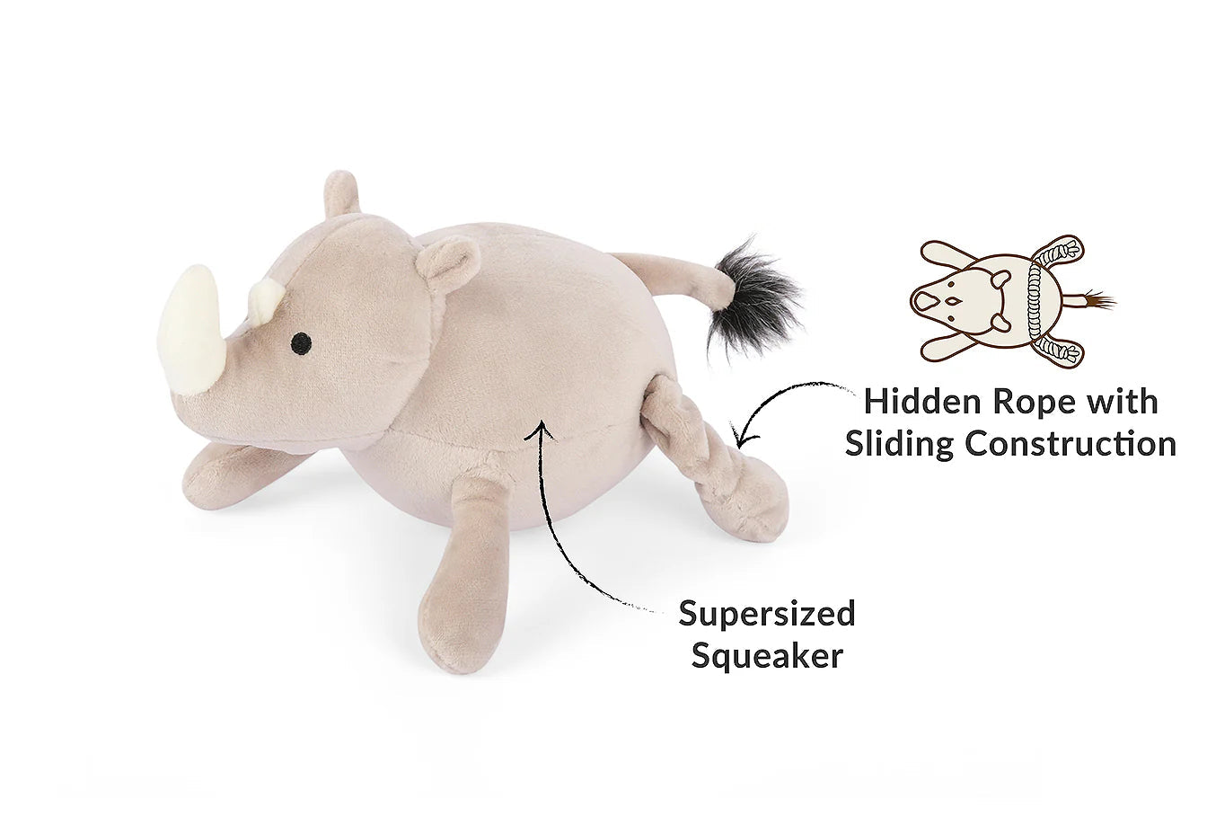 Dog Plush Toy - Big Five of Africa Rhino
