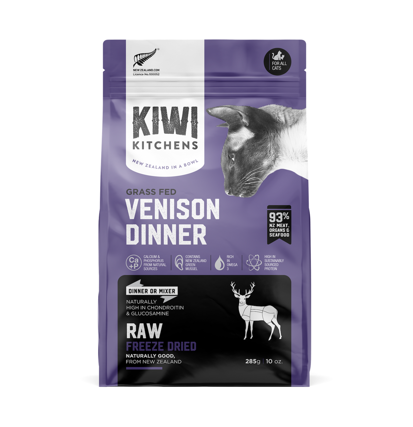Kiwi Kitchens Raw Freeze Dried Cat Food - Venison