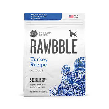 RAWBBLE® Freeze Dried Dog Food – Turkey Recipe 26oz
