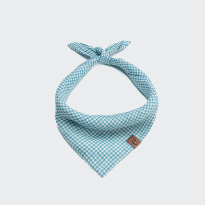 Dog Bandana Mini Check Blue