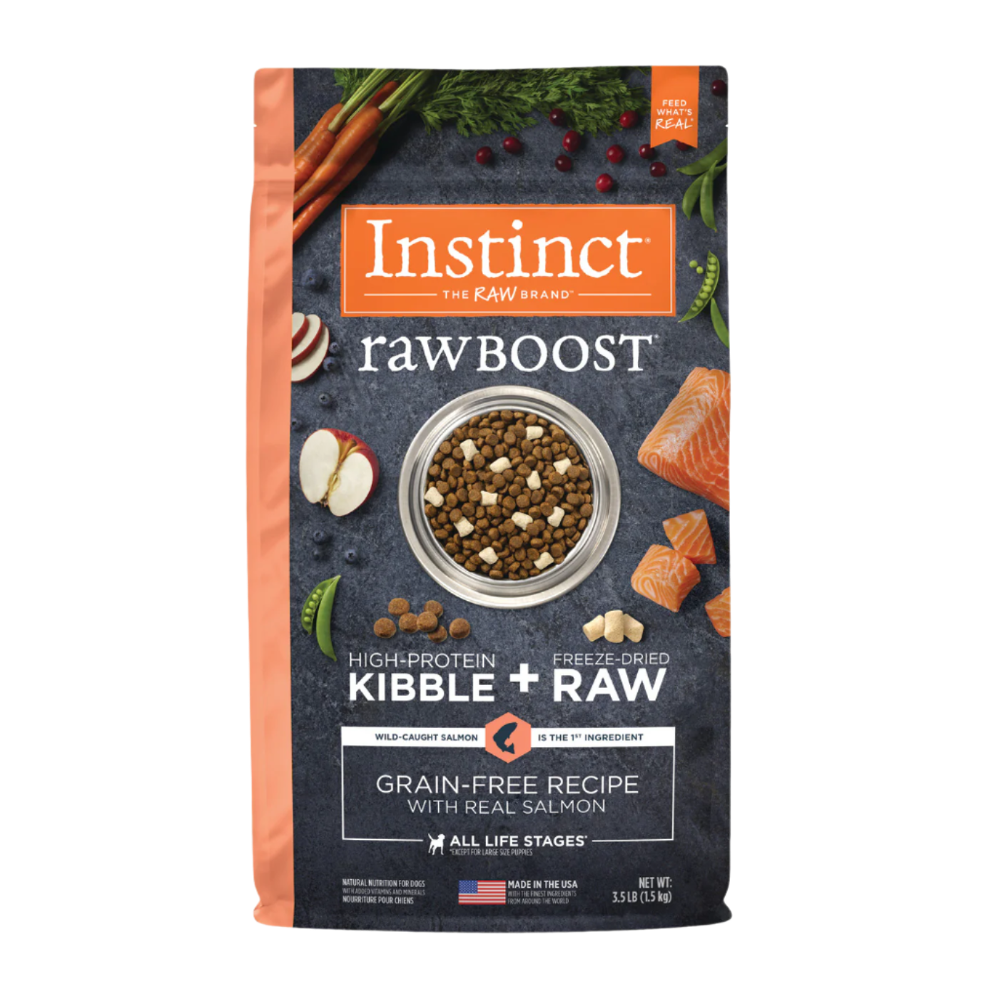 Instinct - Dog Kibble with Freeze Dried - Raw Boost Real Salmon Grain-free Recipe
