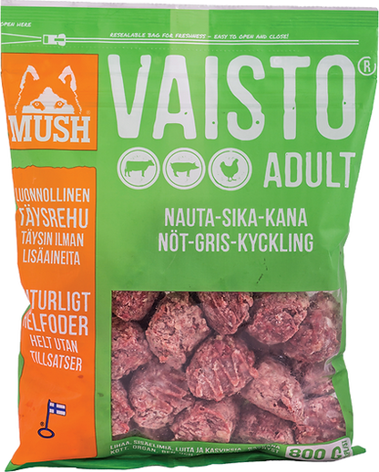 Frozen Raw Dog Food - Vaisto Green (Beef, Pork & Chicken)