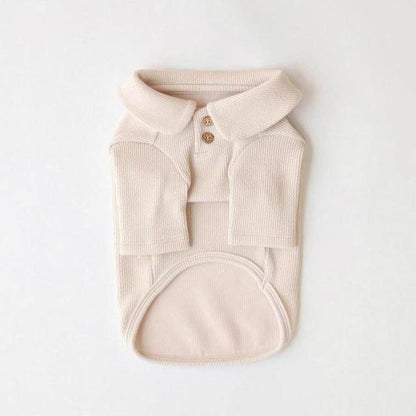 Round Collar Flower Button Top