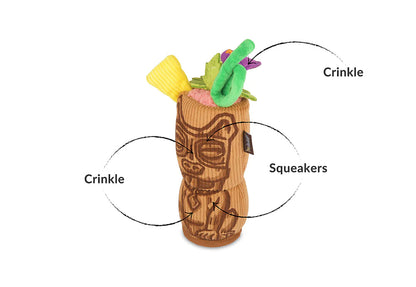 Dog Plush Toy - Barktender - Tiki Mug