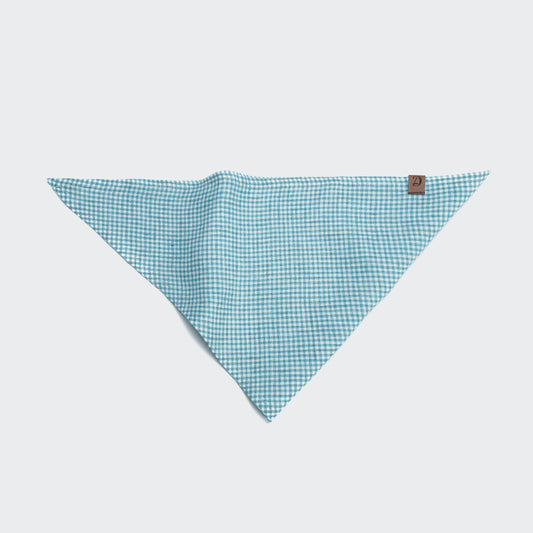 Dog Bandana Mini Check Blue