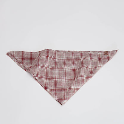 Dog Bandana Check Red - Light Green
