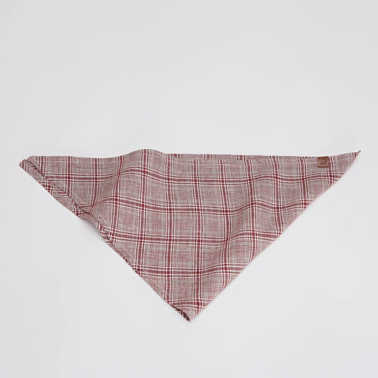Dog Bandana Check Red - Light Green