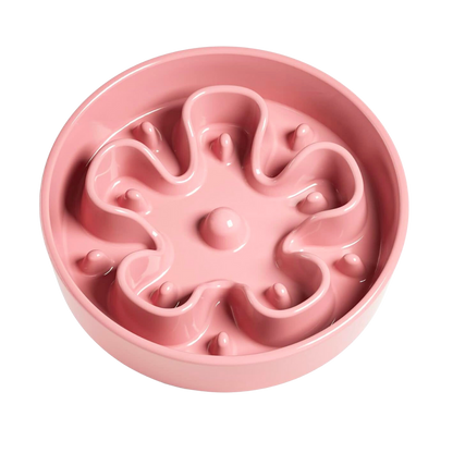 Ceramic Slow Feeder - Pink Flower
