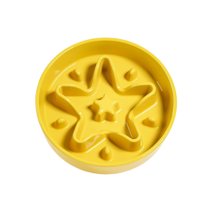 Ceramic Slow Feeder - Yellow Star