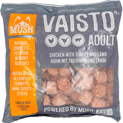 Frozen Raw Dog Food - Vaisto Grey (Chicken, Turkey & Lamb)