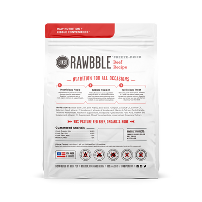 RAWBBLE® Freeze Dried Dog Food – Beef Recipe