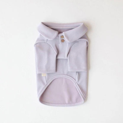 Round Collar Flower Button Top