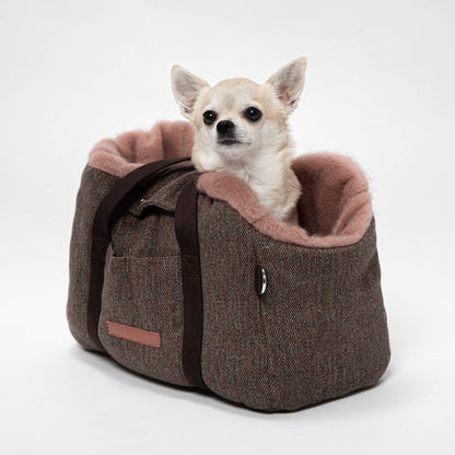 Dog Carrier Milano Herringbone Brown