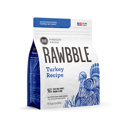 RAWBBLE® Freeze Dried Dog Food – Turkey Recipe