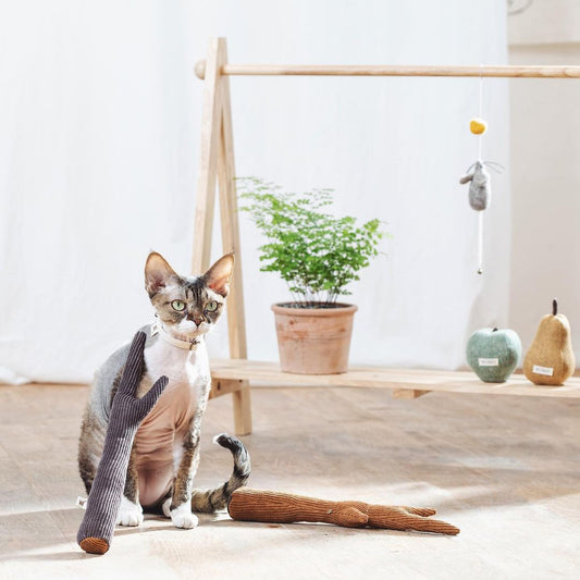 WALNUT WOOD CATNIP TOY