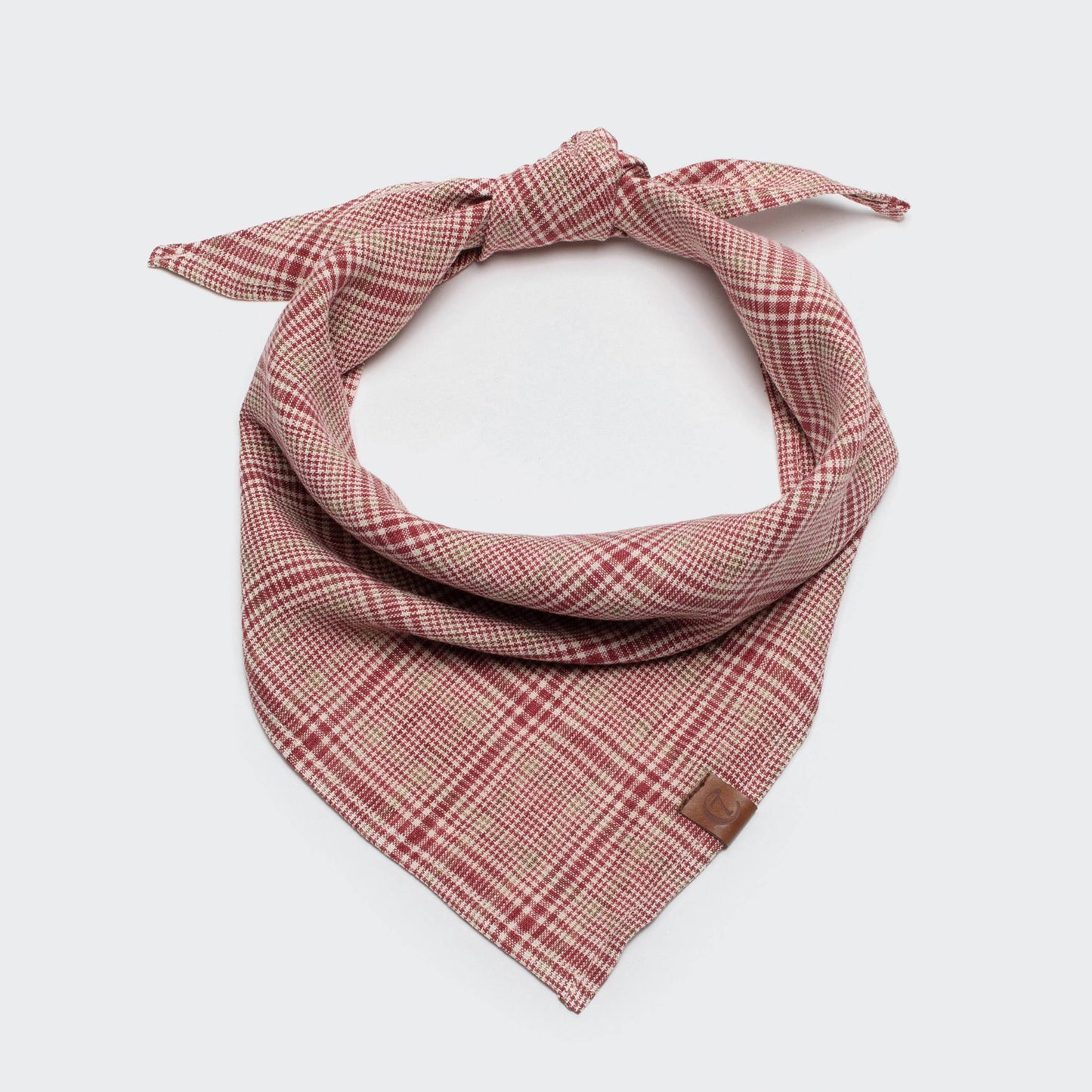 Dog Bandana Check Red - Light Green