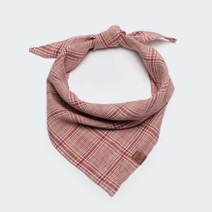 Dog Bandana Check Red - Light Green