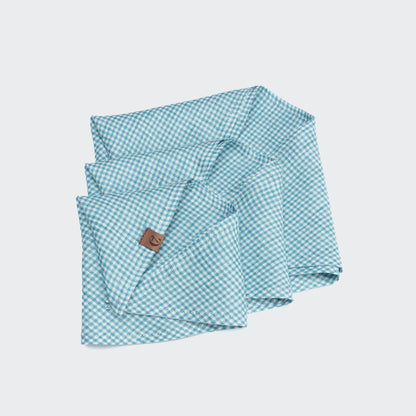 Dog Bandana Mini Check Blue