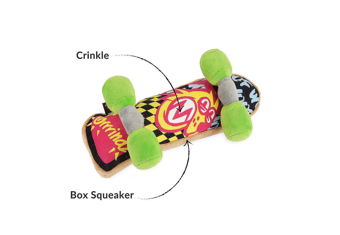 Dog Plush Toy -  90s Classic - Skateboard