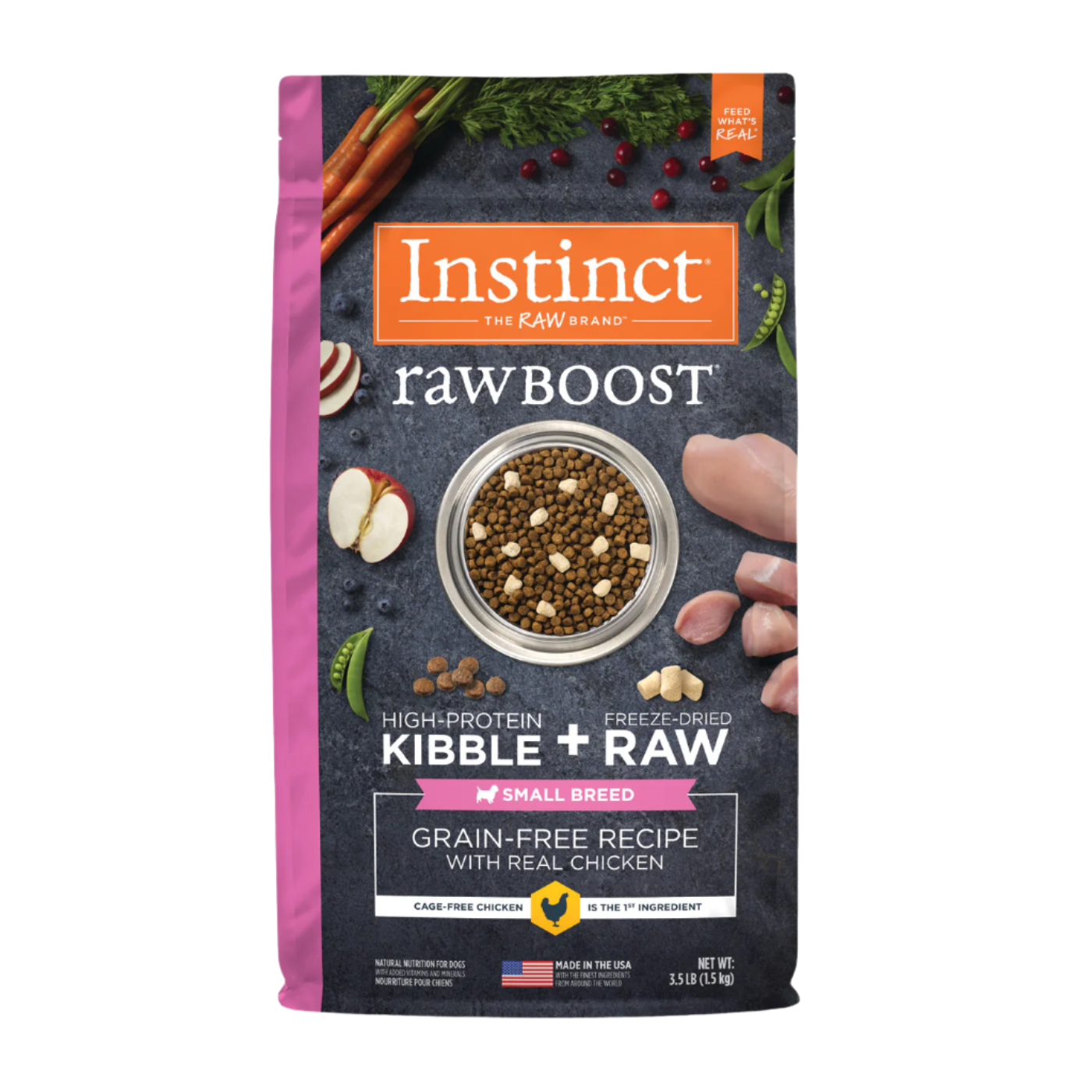 Instinct - Dog Kibble with Freeze Dried - Raw Boost Real Chicken Grain-free Recipe for Small Breed Dogs