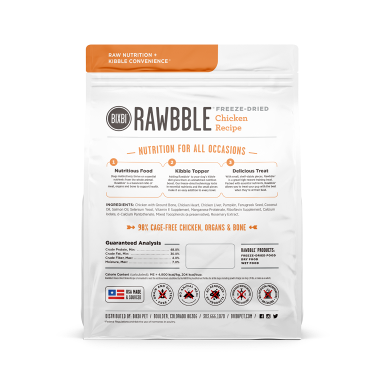 RAWBBLE® Freeze Dried Dog Food – Chicken Recipe