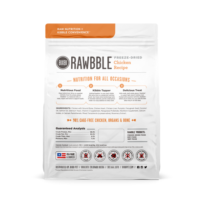 RAWBBLE® Freeze Dried Dog Food – Chicken Recipe