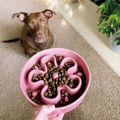 Ceramic Slow Feeder - Pink Flower