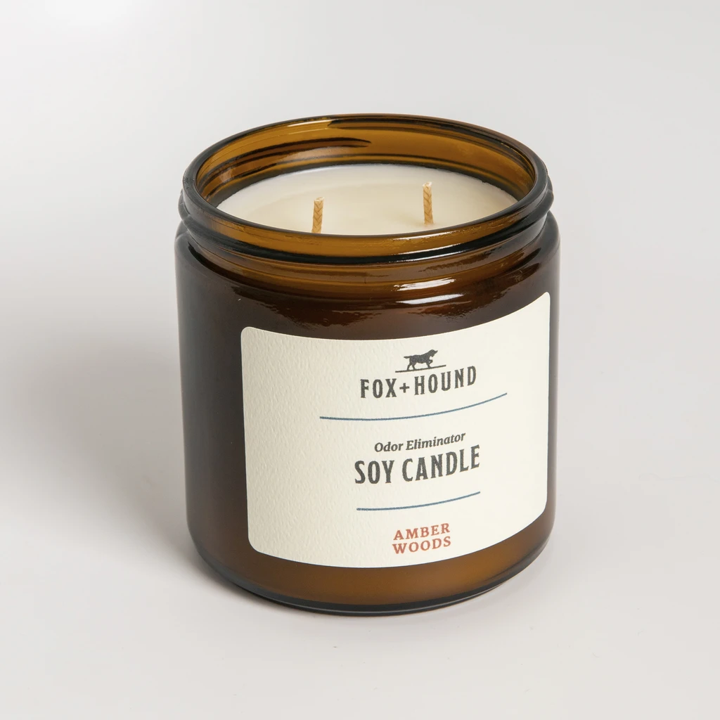 ODOR ELIMINATOR SOY CANDLE - AMBER WOODS